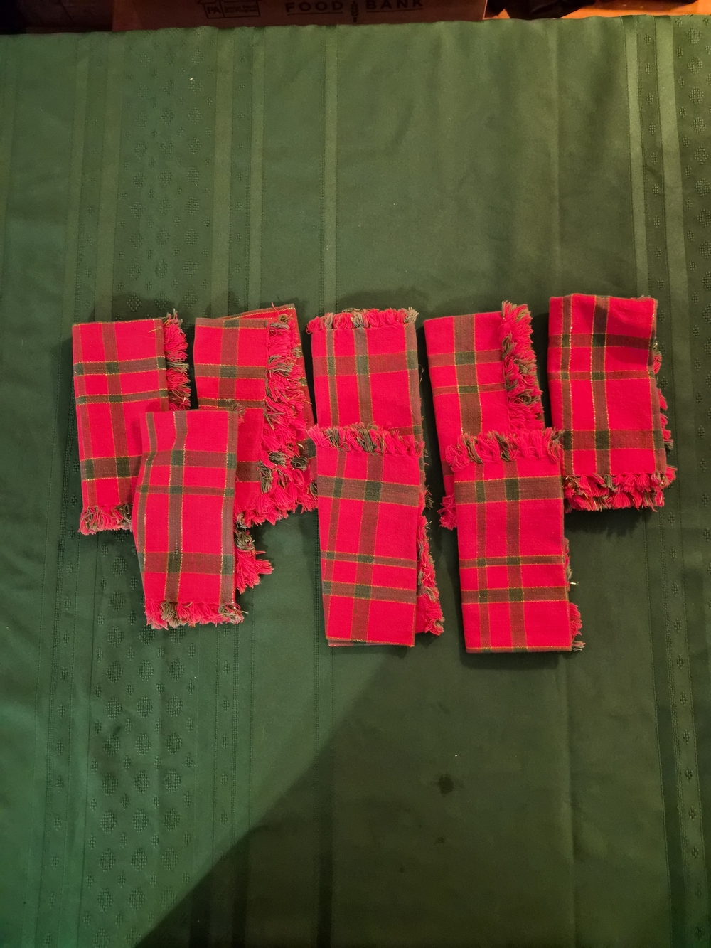 Red Plaid Cloth Napkins